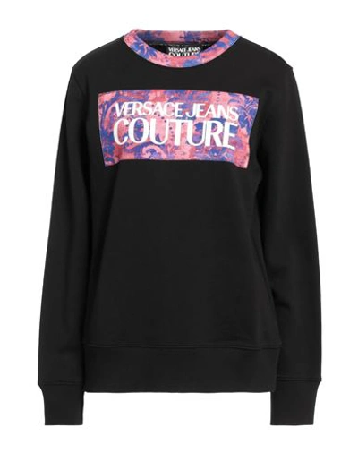 Versace Jeans Couture Woman Sweatshirt Black Size Xs Cotton, Elastane