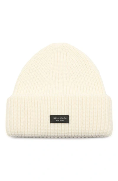 Kate Spade Sam Cuff Beanie In Cream