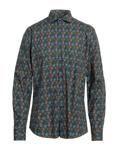 At.p.co At. P.co Man Shirt Military Green Size 16 ½ Cotton In Green