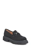 Söfft Satara Platform Bit Loafer In Black Suede