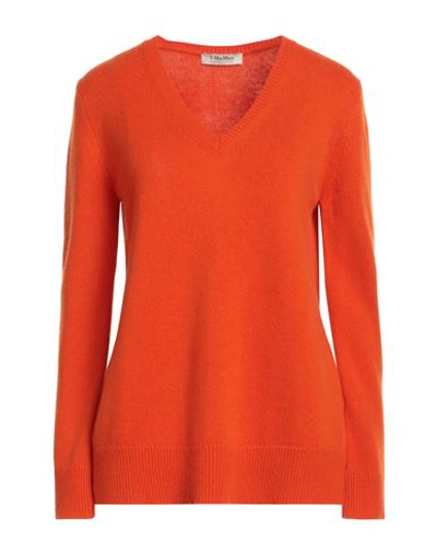 's Max Mara Woman Sweater Orange Size L Wool, Cashmere