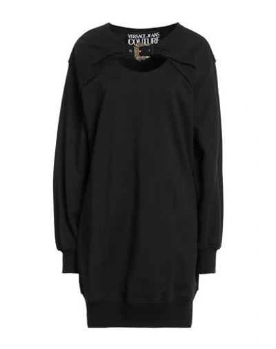 VERSACE JEANS COUTURE VERSACE JEANS COUTURE WOMAN MINI DRESS BLACK SIZE S COTTON, ELASTANE