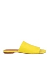 Robert Clergerie Woman Sandals Yellow Size 9.5 Lambskin