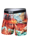 Saxx Volt Breathable Mesh Slim Fit Boxer Briefs In Monument Valley- Multi