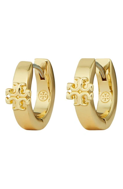 Tory Burch Kira Huggie Hoop Earrings In Tory Gold