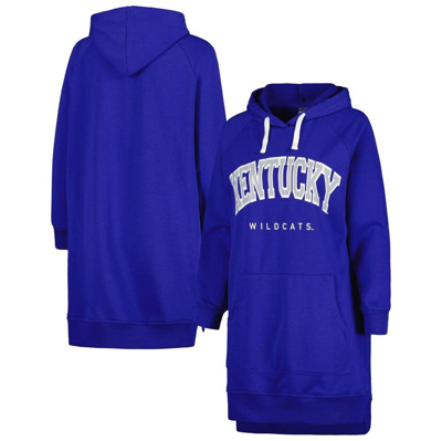 Gameday Couture Royal Kentucky Wildcats Take A Knee Raglan Hooded Sweatshirt Dress