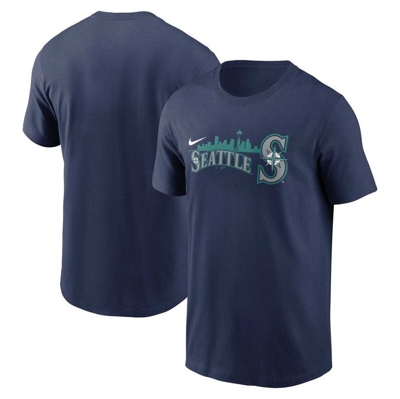 Nike Navy Seattle Mariners Local Team Skyline T-shirt In Navy