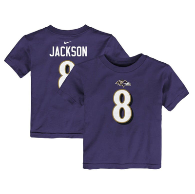 Nike Kids' Toddler  Lamar Jackson Purple Baltimore Ravens Player Name & Number T-shirt