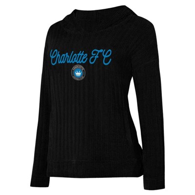 Concepts Sport Black Charlotte Fc Linger Long Sleeve Hooded Top