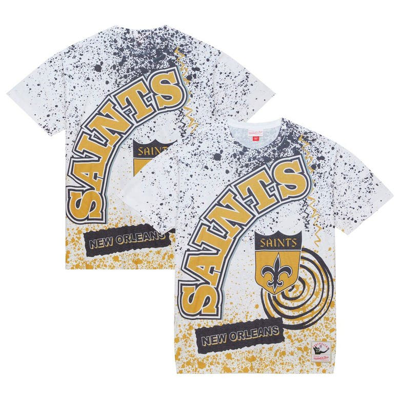 Mitchell & Ness White New Orleans Saints Team Burst Sublimated T-shirt