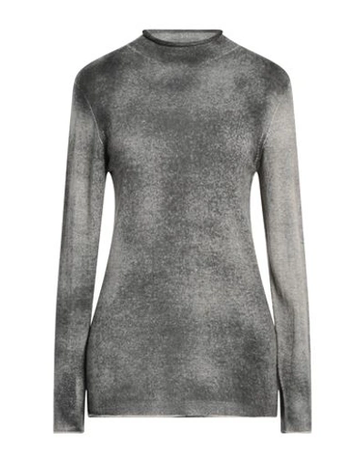 120% Lino Woman Turtleneck Steel Grey Size M Cashmere