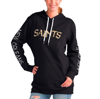 G-III 4HER BY CARL BANKS G-III 4HER BY CARL BANKS BLACK NEW ORLEANS SAINTS EXTRA INNING PULLOVER HOODIE