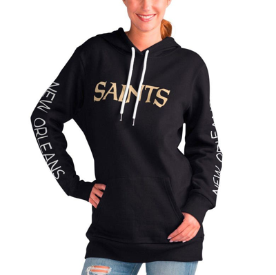 G-iii 4her By Carl Banks Black New Orleans Saints Extra Inning Pullover Hoodie