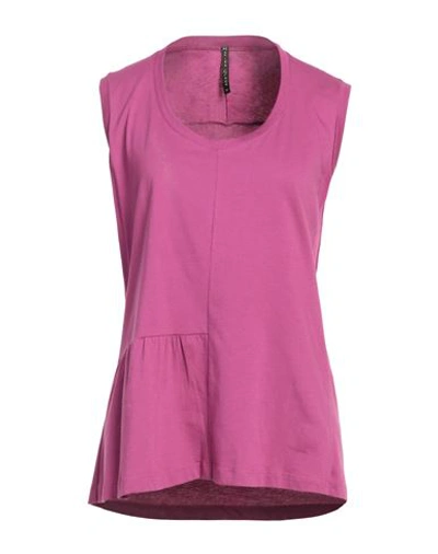 Manila Grace Woman Top Magenta Size L Cotton