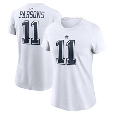 Nike Women's  Micah Parsons White Dallas Cowboys Player Name And Number T-shirt