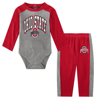 Outerstuff Babies' Newborn & Infant Scarlet Ohio State Buckeyes Rookie Of The Year Long Sleeve Bodysuit & Pants Set