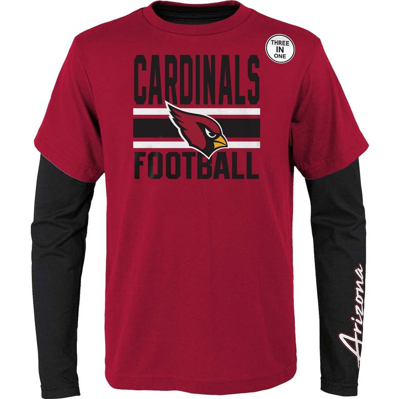 Outerstuff Kids' Youth Cardinal/black Arizona Cardinals Fan Fave T-shirt Combo Set