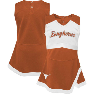 Outerstuff Kids' Girls Youth Burnt Orange/white Texas Longhorns Cheer Captain Jumper Dress