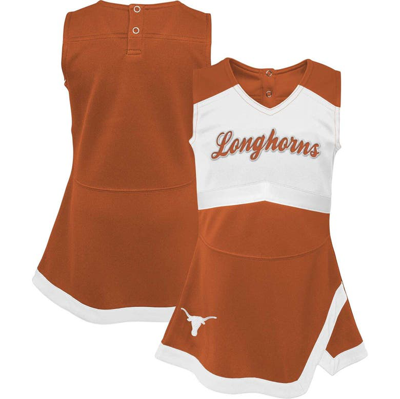 Outerstuff Kids'  Girls Youth Burnt Orange/white Texas Longhorns Cheer Captain Jumper Dress
