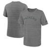 NIKE YOUTH NIKE HEATHER GRAY GREEN BAY PACKERS THROWBACK PERFORMANCE T-SHIRT