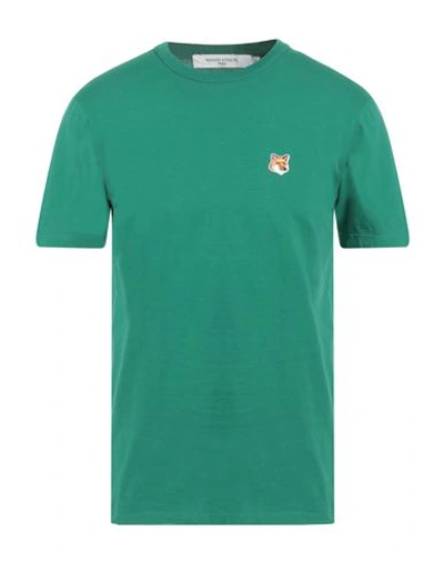 Maison Kitsuné Man T-shirt Emerald Green Size L Cotton