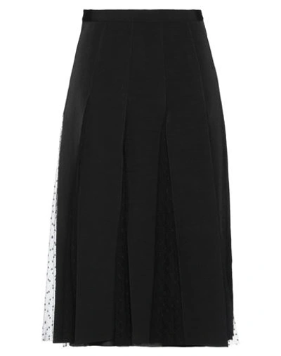 Red Valentino Woman Midi Skirt Black Size 2 Polyamide, Viscose, Cotton In Black