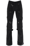 Off-white Stretch Polyester Blend Cargo Pants For Women In Black