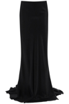 ANN DEMEULEMEESTER 'MADELEEN' SATIN MAXI SKIRT WITH TRAIN