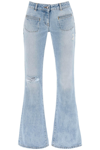 Palm Angels Blue Bootcut Denim Pants In Light Blue