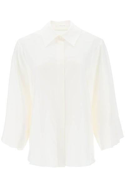 The Row Malvina Silk Shirt In White