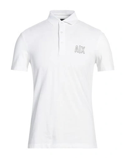 Armani Exchange Man Polo Shirt White Size Xxl Cotton