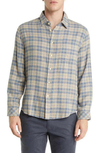 Rails Lennox Relaxed Fit Plaid Cotton Blend Button-up Shirt In Oatmeal Atlantic Heather
