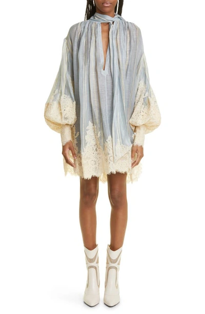 Zimmermann Lyrical Lace Edge Mini Dress In White | ModeSens