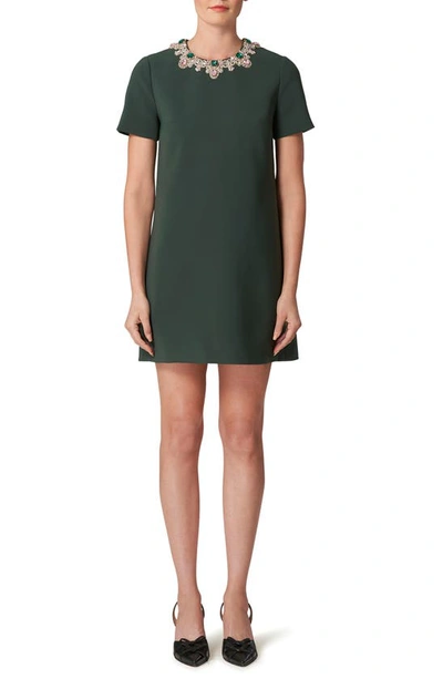 Carolina Herrera Embellished-neck Mini Shift Dress In Sp Gr Mu