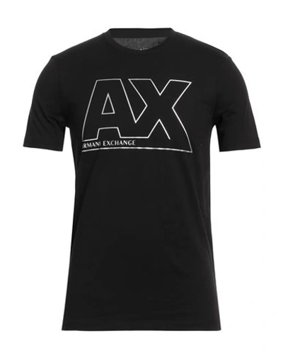 Armani Exchange Man T-shirt Black Size Xl Cotton In Black