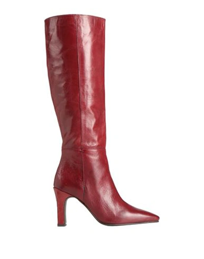 Paola Ferri Woman Knee Boots Brick Red Size 11 Soft Leather