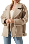 Astr The Label Layne Fleece Jacket In Taupe