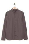 Allsaints Riviera Long Sleeve Shirt In Stereo Grey