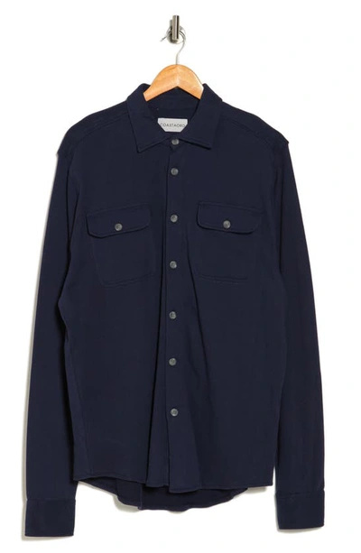 Coastaoro Felpa Long Sleeve Overshirt In Navy