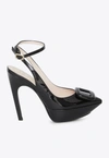 Roger Vivier Choc Buckle Sling Back Pumps In Black