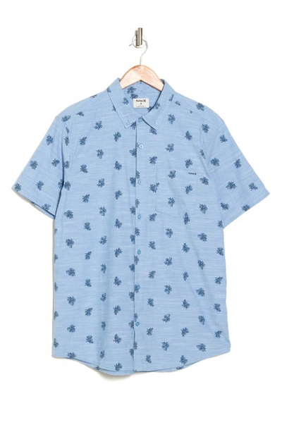 Hurley One & Only Stretch Button-up Shirt In Medium Blue