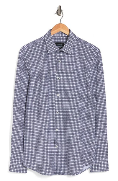 Bugatchi Check Button-up Shirt In Navy