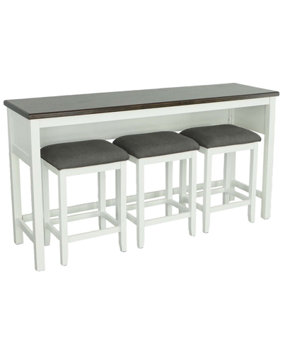 Progressive Furniture Counter Table With 3 Stools In White