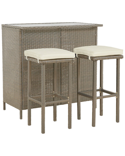 Progressive Furniture Outdoor Bar 3pc Set - Bar & 2 Stools In White