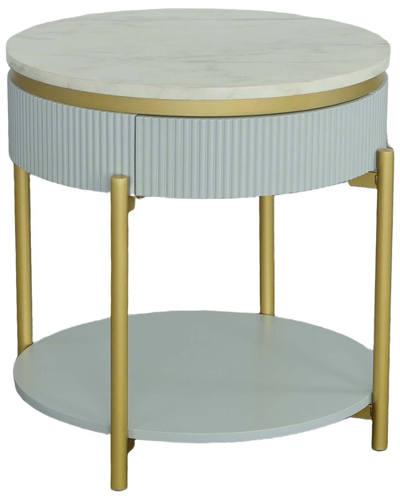 Progressive Furniture Round End Table In White