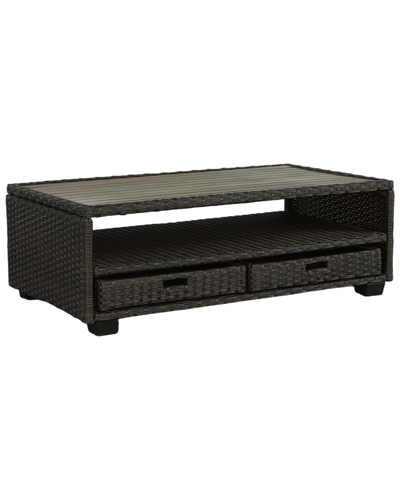 Progressive Furniture Wicker Storage Cocktail Table In Brown