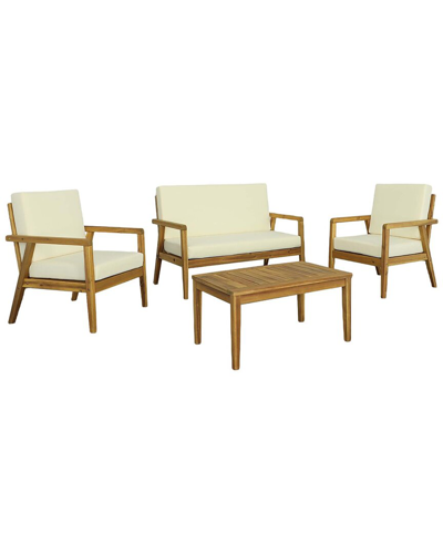 Progressive Furniture 4 Piece Outdoor Seating Set In White