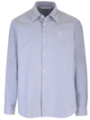 ACNE STUDIOS LOGO EMBROIDERED COLLARED BUTTON-UP SHIRT