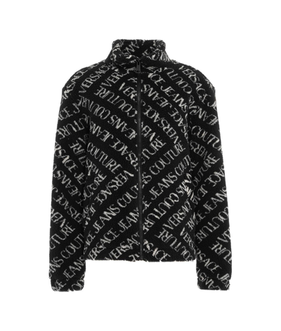 Versace Jeans Couture Logo-print Bomber Jacket In Black