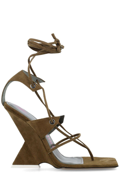 Attico Cheope Thong Sandals In Green